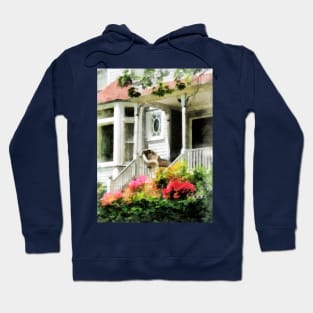 Spring - Azaleas by Porch With Wicker Chair Hoodie